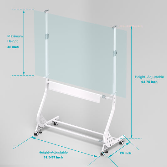 ZHIDIAN Universal Mobile Stand Only, Height & Width Adjustable Stand on Wheels for Whiteboards, Chalkboards & Glass Boards