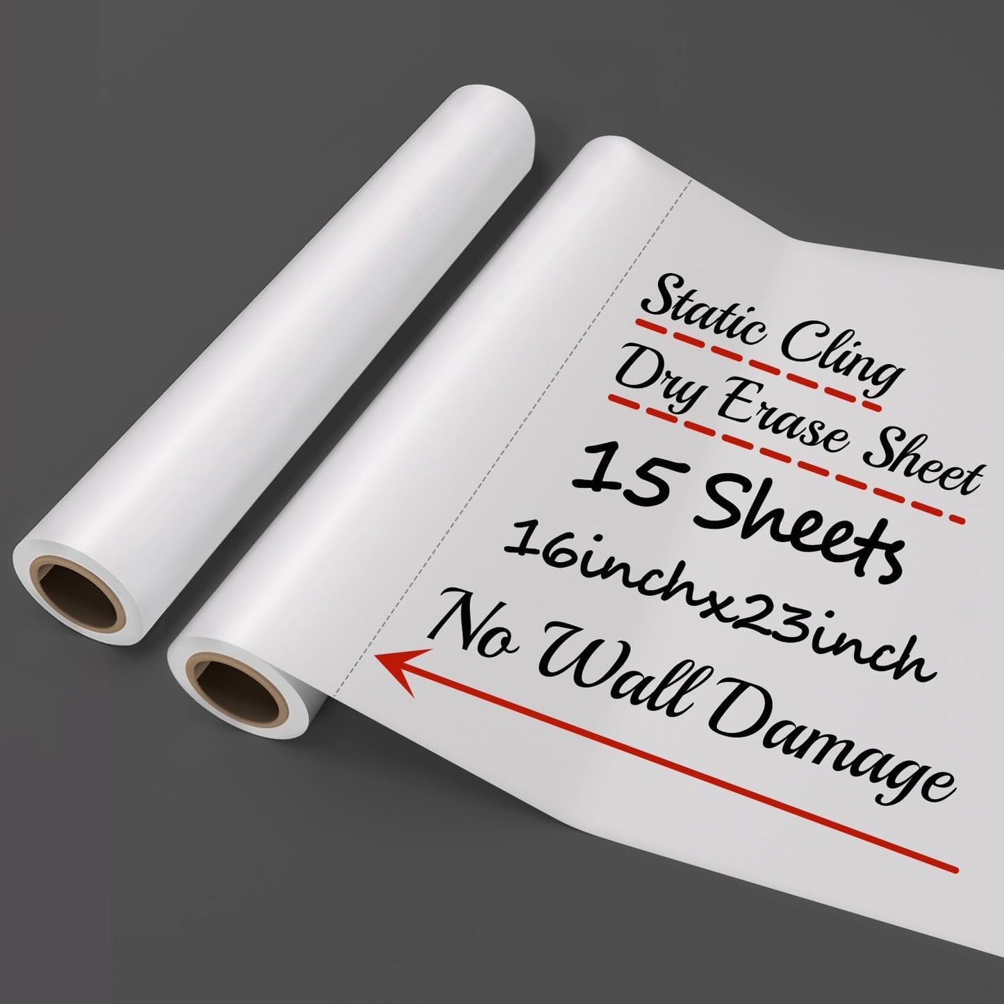 Static Cling Dry Erase Sheets, Removable Reusable Restickable Whiteboard Poster Paper for Wall, Portable White Board Wallpaper with Acrylic Box