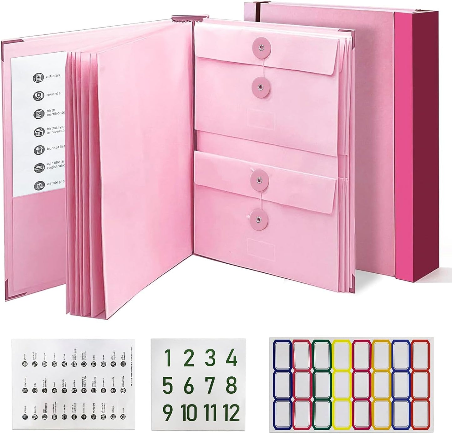 Document Organizer,Folio Folders with Pockets,File Organizer for Paper,Important Documents, Expanding File Folder for Office and School,in Case I Go Missing Binder(Blue,2In Thick)