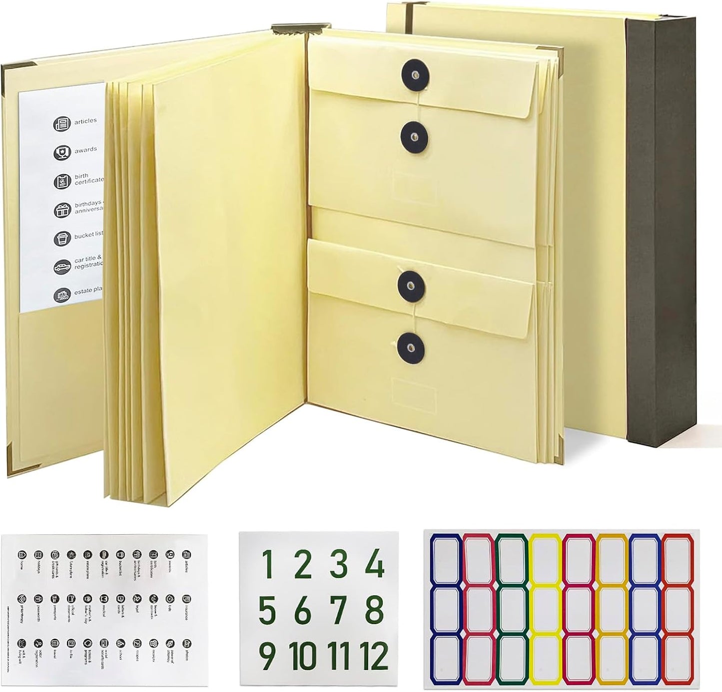 Document Organizer,Folio Folders with Pockets,File Organizer for Paper,Important Documents, Expanding File Folder for Office and School,in Case I Go Missing Binder(Blue,2In Thick)