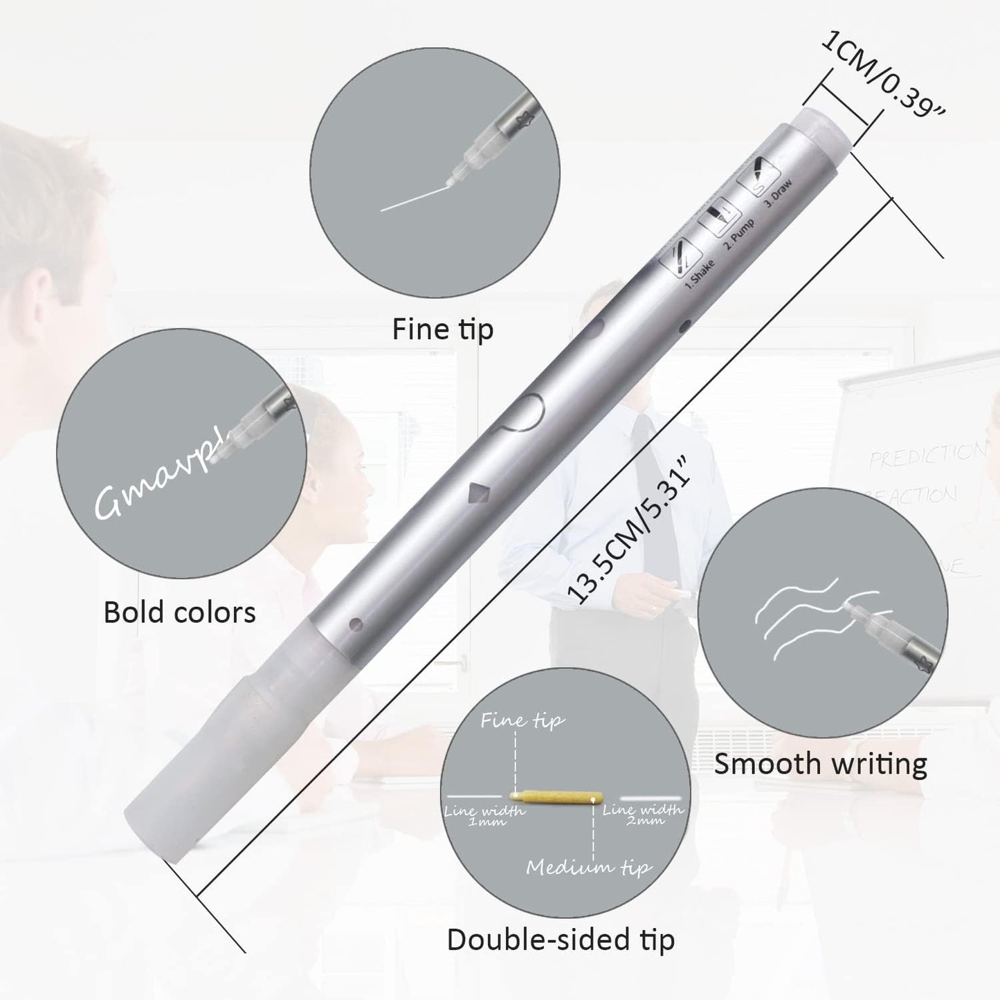 Black Glass Board Dry Erase Markers Pens,White Chalk Markers for Chalkboards, Signs, Windows, Blackboard,Glass,Reversible Dual-Tip Design Glass Blackboard Pens(White, 10 Pack)