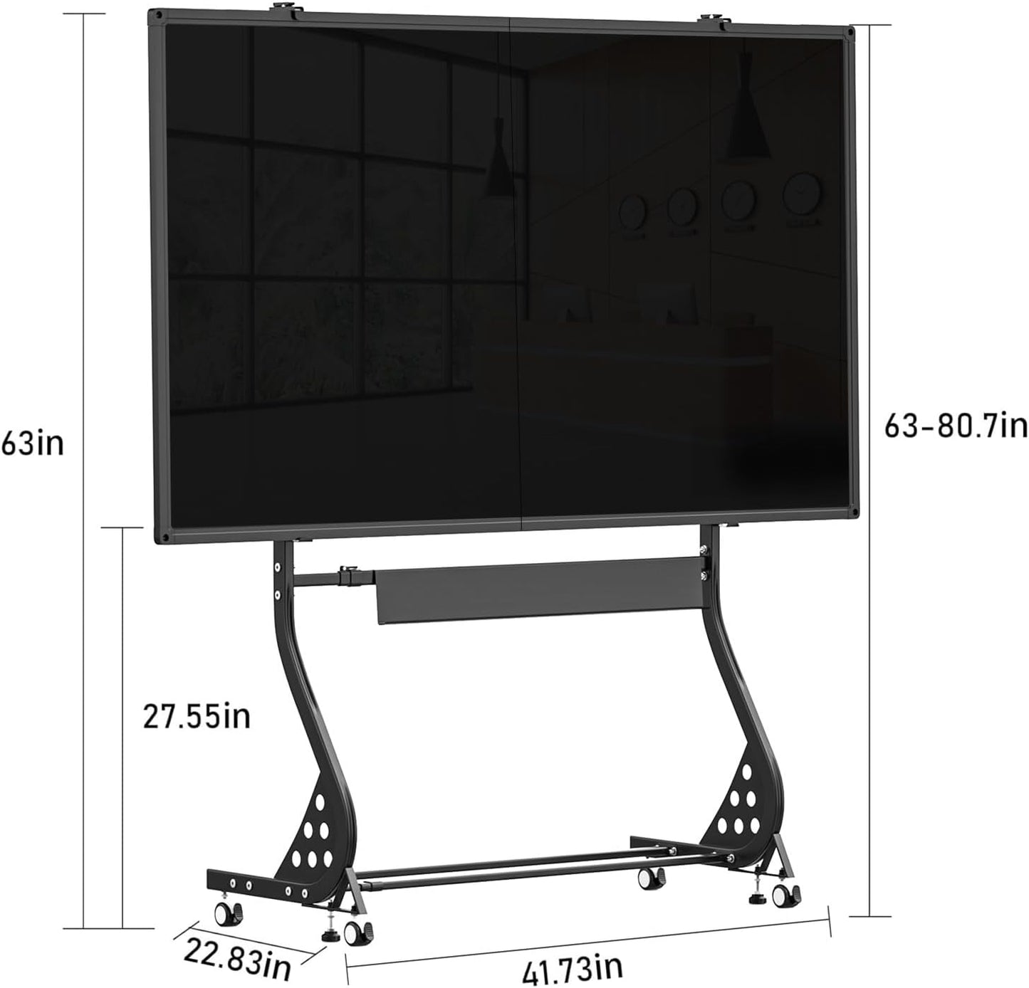 Rolling Chalkboard Black Dry Erase Board 48x36 with Height & Width Adjustable Stand, Large Portable Magnetic Double-Sided Whiteboard on Wheels, Mobile Standing Easel Blackboard for Office
