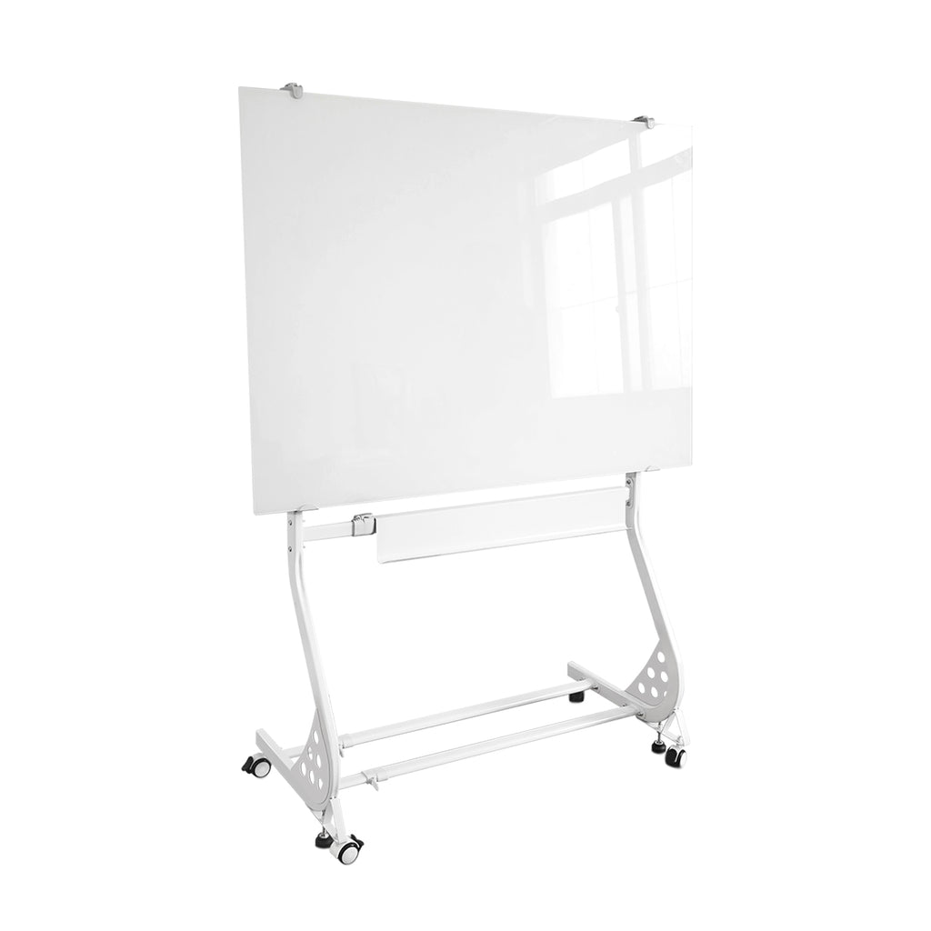 Mobile Glass Dry Erase Board with Universal Stand - 60x40, ZHIDIAN  Magnetic Movable Large Glass Whiteboard on Wheels