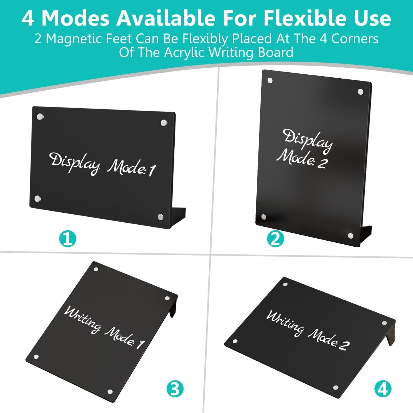 Desktop Black Dry Erase Board with Stand, Magnetic Acrylic Calendar Black Whiteboard Desk Easel, Mini Weekly Menu Daily Planner Chalk Board Blackboard to Do List Board, 2Pack-8x6"