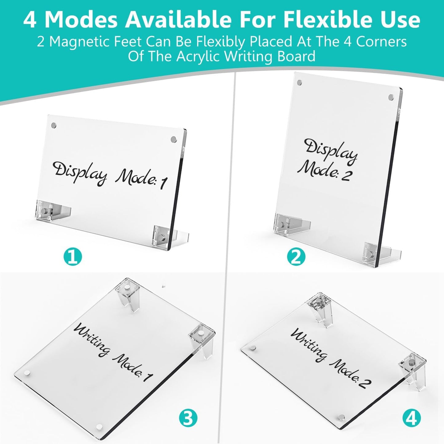 Desktop Black Dry Erase Board with Stand, Magnetic Acrylic Calendar Black Whiteboard Desk Easel, Mini Weekly Menu Daily Planner Chalk Board Blackboard to Do List Board, 2Pack-8x6"