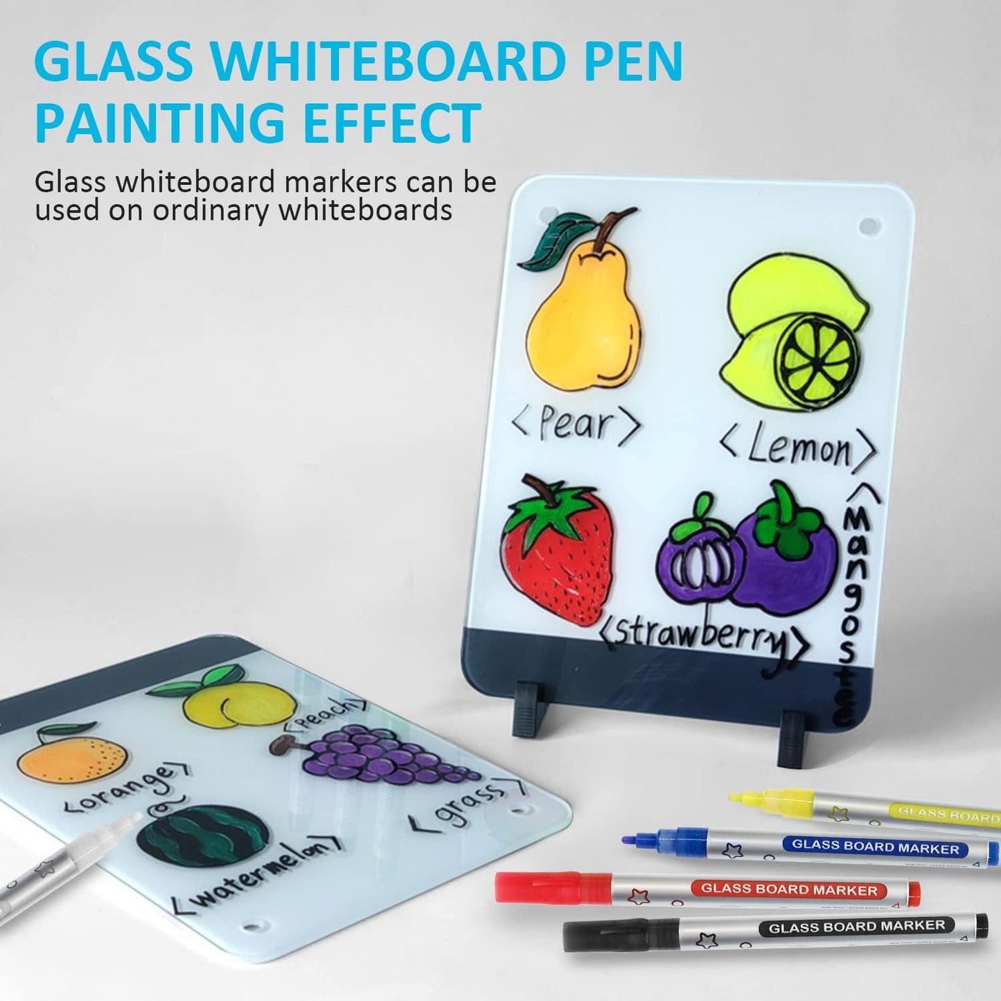 Black Glass Board Dry Erase Markers Pens,White Chalk Markers for Chalkboards, Signs, Windows, Blackboard,Glass,Reversible Dual-Tip Design Glass Blackboard Pens(White, 10 Pack)