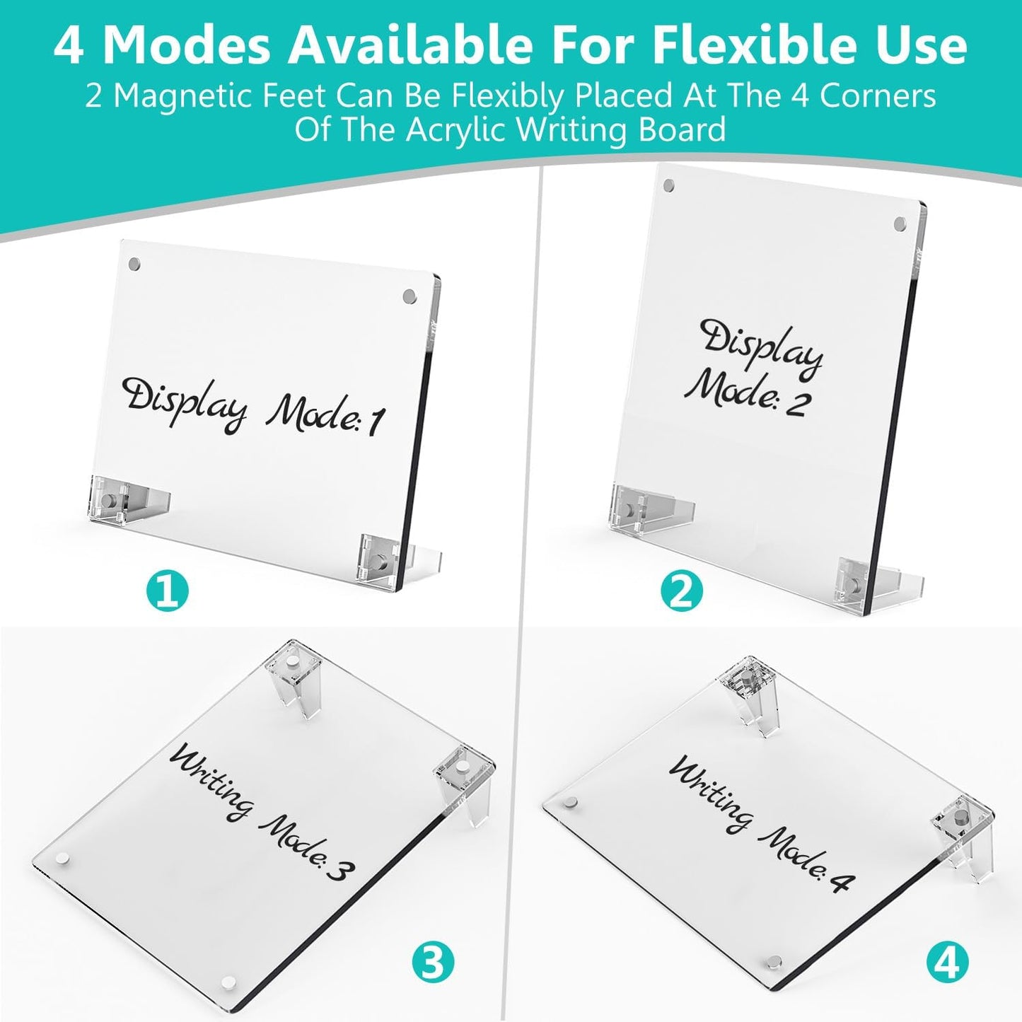 Desktop Black Dry Erase Board with Stand, Magnetic Acrylic Calendar Black Whiteboard Desk Easel, Mini Weekly Menu Daily Planner Chalk Board Blackboard to Do List Board, 2Pack-8x6"