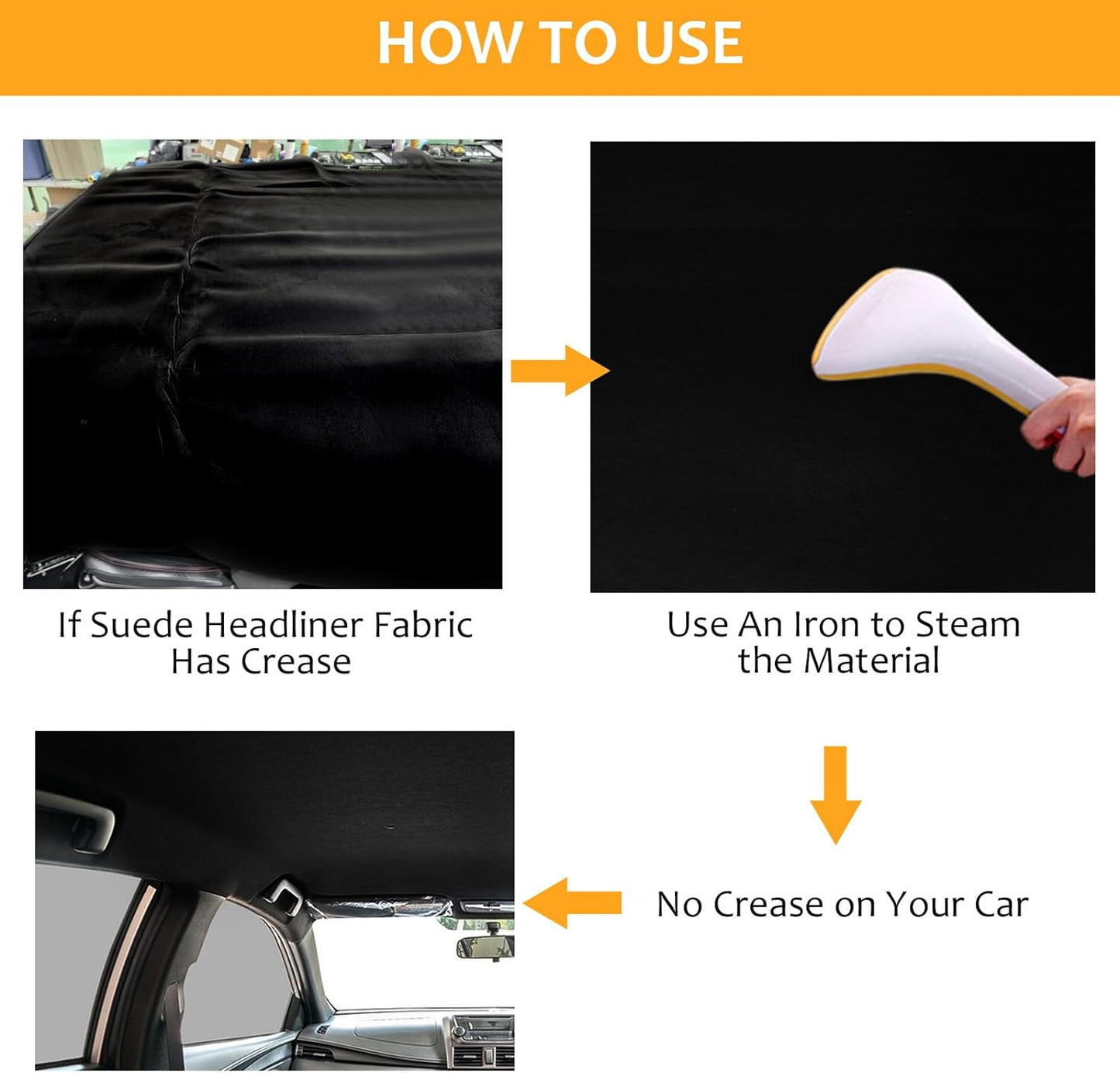 Suede Headliner Fabric with Foam Backing Material - Automotive/Home Micro-Suede Headliner Flame Retardant Fabric for Car Replacement/Repair/DIY, 36x24in