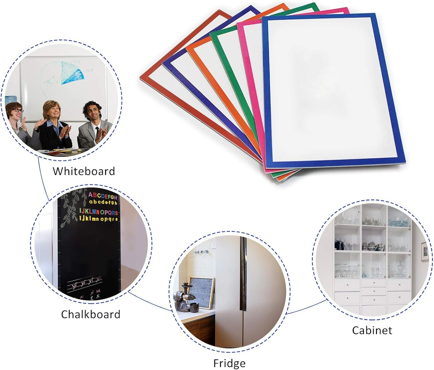 Large Magnetic Dry Erase Labels 4x1.5, 30Pcs Thick Reusable Writable Dry-Erase Magnets Strips Rectangle Removable Big Name Plate Tags for Whiteboard Fridge Cabinet Classroom Locker