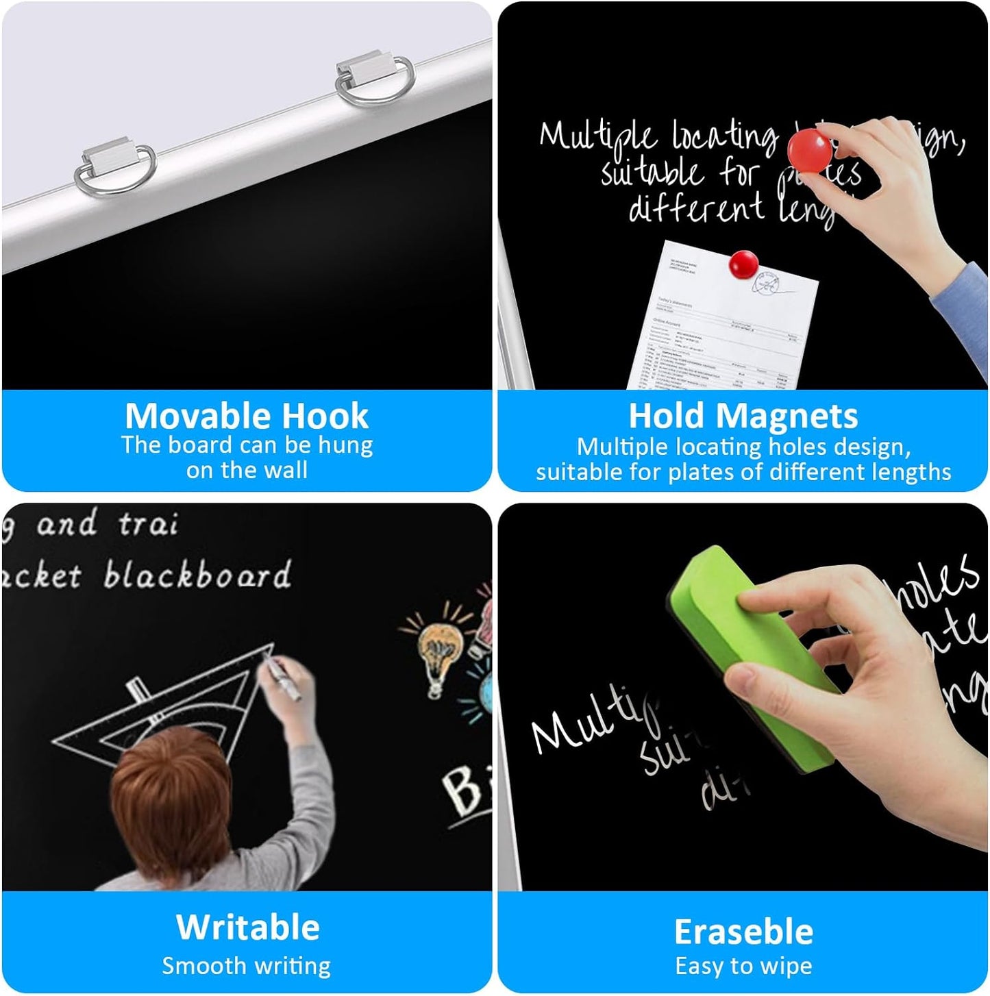 Double-Sided Magnetic Dry Erase Whiteboard Height & Width Adjustable, A-Frame Foldable Stand White Board on Wheels, 48 x 36 Mobile Dry Erase Board
