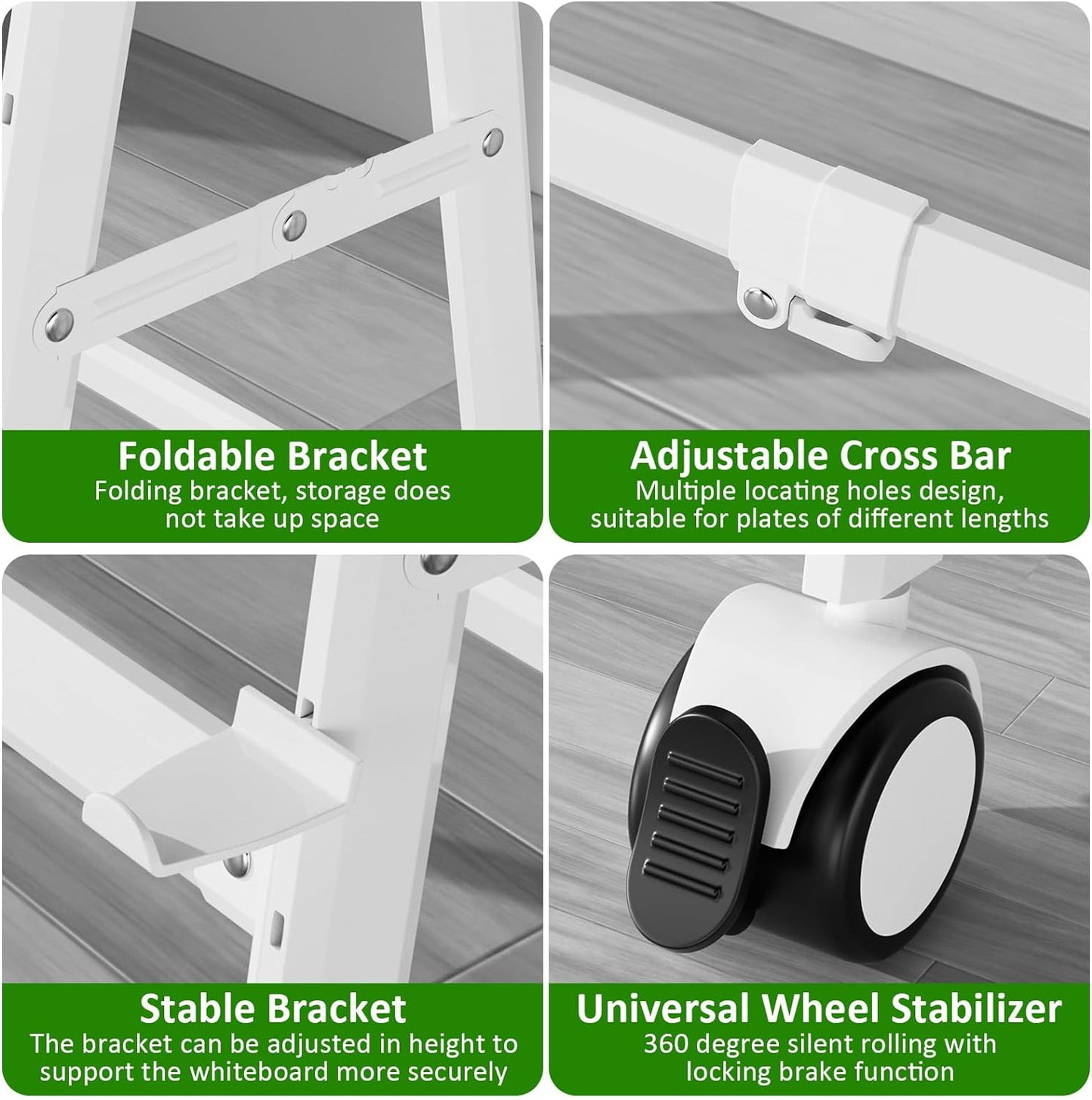 Double-Sided Magnetic Dry Erase Whiteboard Height & Width Adjustable, A-Frame Foldable Stand White Board on Wheels, 48 x 36 Mobile Dry Erase Board