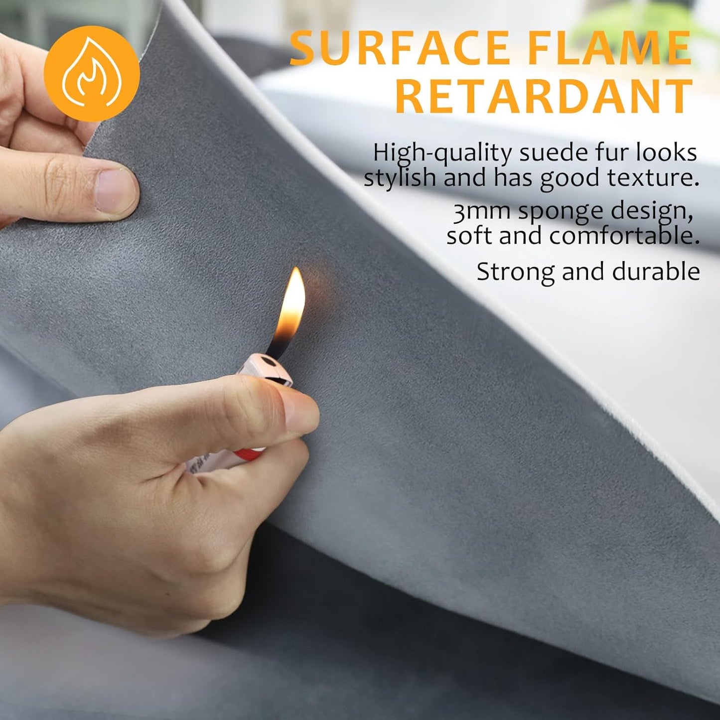 Suede Headliner Fabric with Foam Backing Material - Automotive/Home Micro-Suede Headliner Flame Retardant Fabric for Car Replacement/Repair/DIY, 36x24in