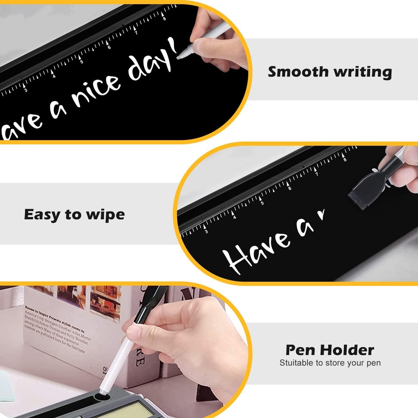 Desktop Glass Whiteboard with Mirror & Calculator