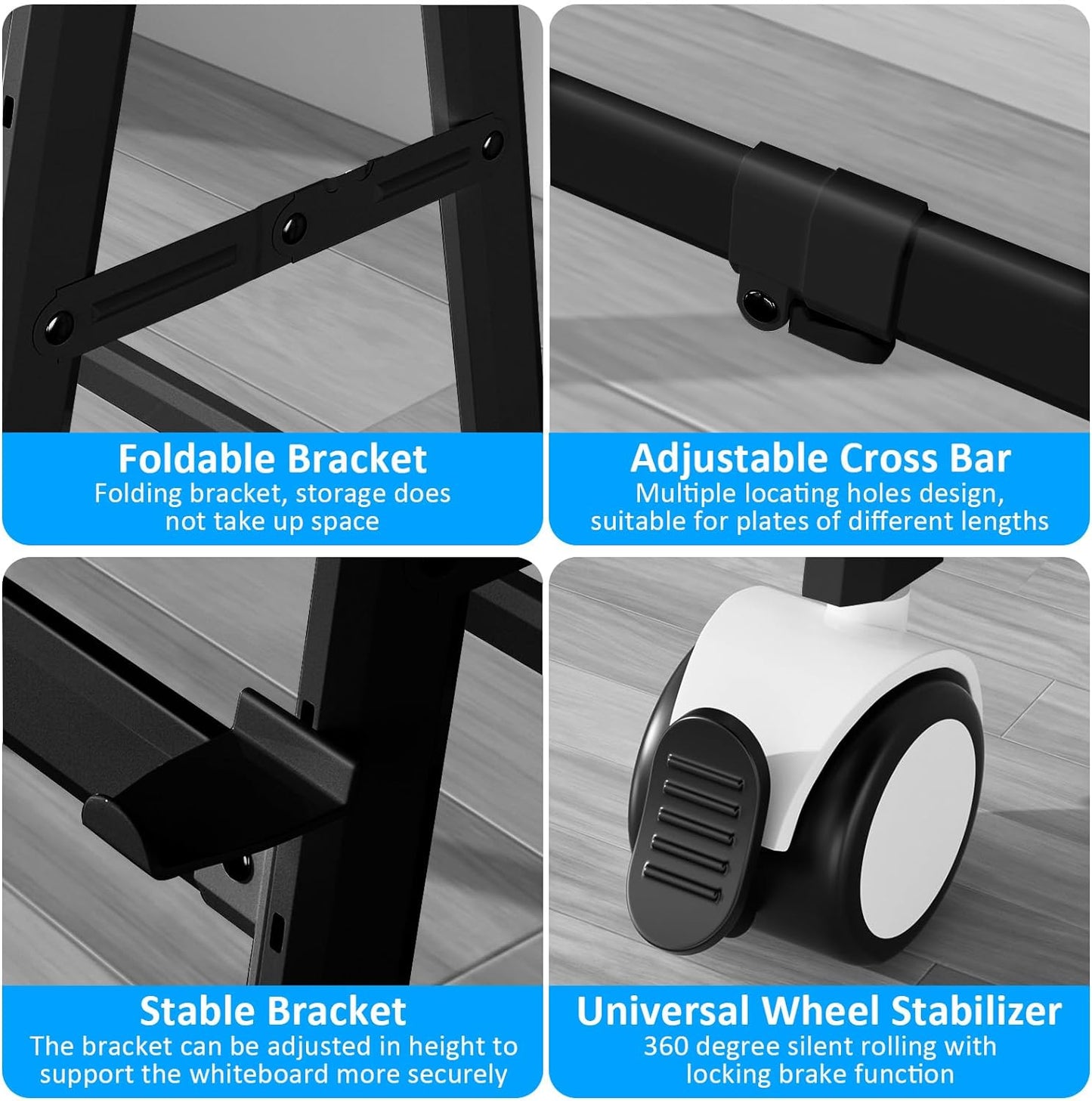 ZHDIAN A-Frame Foldable Whiteboard Stand, Height and Width Adjustable, Mobile Stand with Wheels for dry erase board, Chalkboard, Glass Board