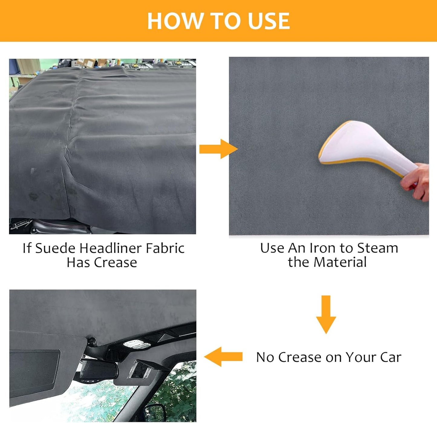 Suede Headliner Fabric with Foam Backing Material - Automotive/Home Micro-Suede Headliner Flame Retardant Fabric for Car Replacement/Repair/DIY, 36x24in