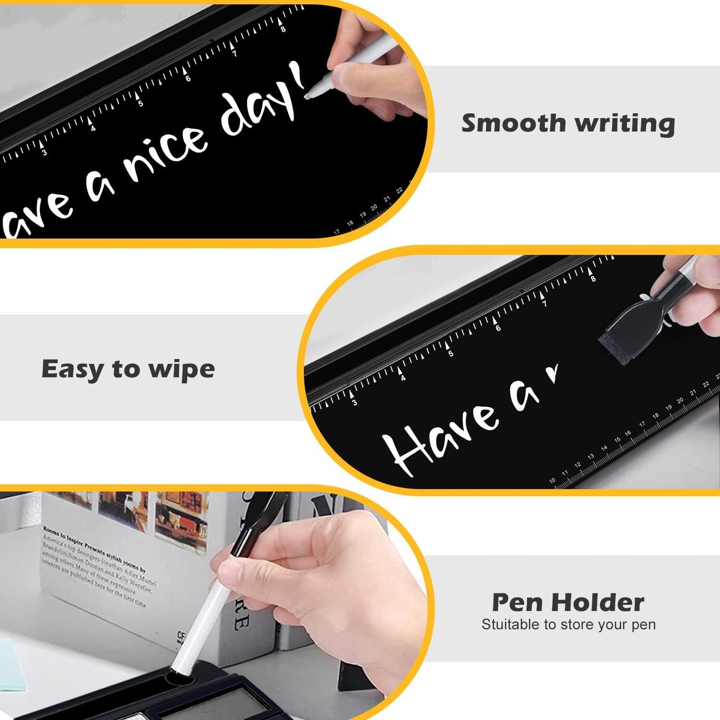 Desktop Glass Whiteboard with Mirror & Calculator