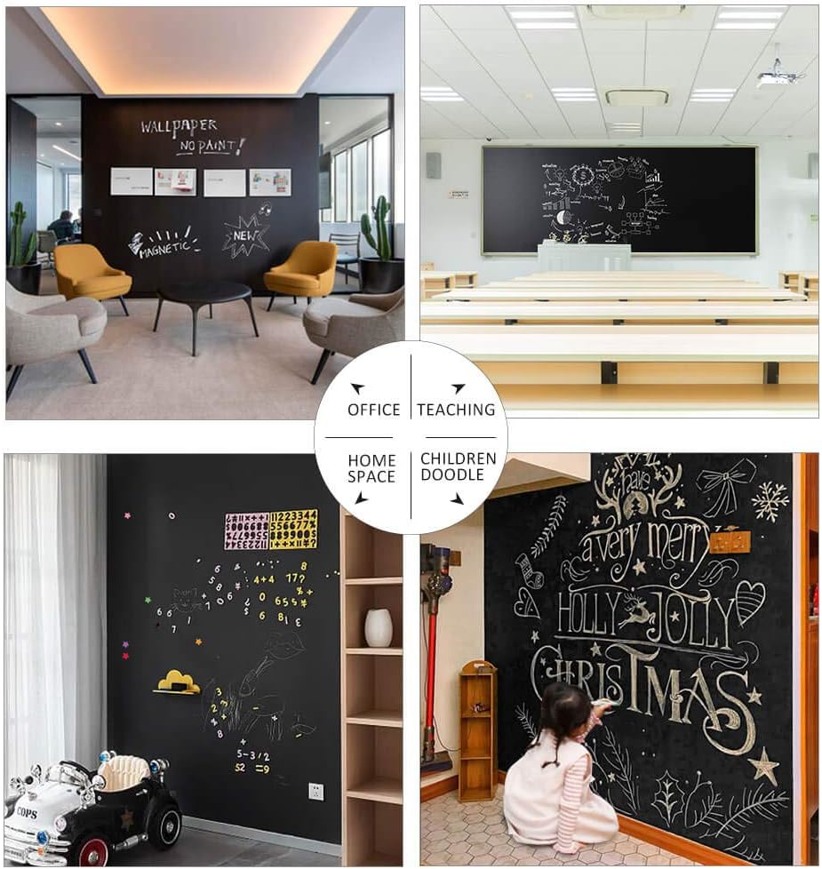 ZHIDIAN Magnetic Chalkboard Sticker for Wall | Non-Adhesive Back Blackboard Contact Paper, Thick and Removable