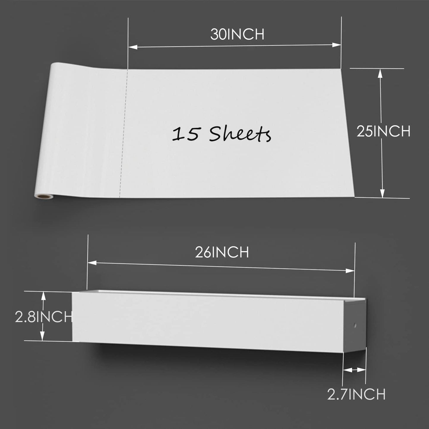 Static Cling Dry Erase Sheets, Removable Reusable Restickable Whiteboard Poster Paper for Wall, Portable White Board Wallpaper with Acrylic Box