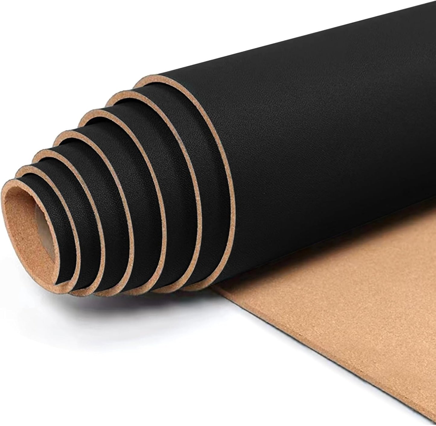 Linen Cork Board Roll Black 48" x 24", 1/4" Thick Large Fabric Covered Corkboard for Walls, ZHIDIAN Frameless Bulletin Board Non-Adhesive Colored Cork Board for Office Decor