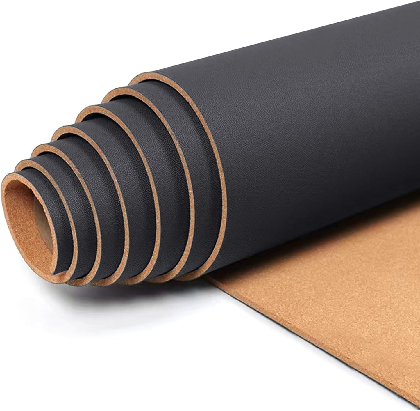 Linen Cork Board Roll Black 48" x 24", 1/4" Thick Large Fabric Covered Corkboard for Walls, ZHIDIAN Frameless Bulletin Board Non-Adhesive Colored Cork Board for Office Decor