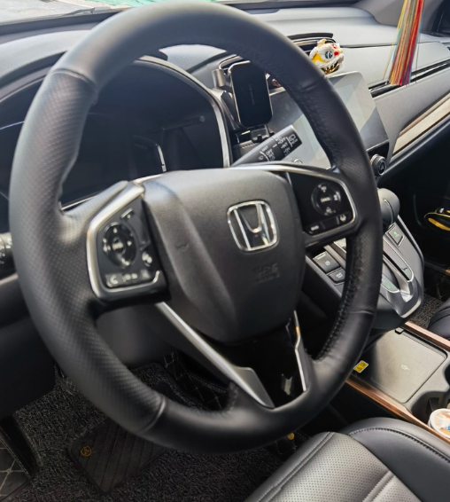 Genuine Leather Steering Wheel Cover for Honda CR-V, Civic, Hand sewn only