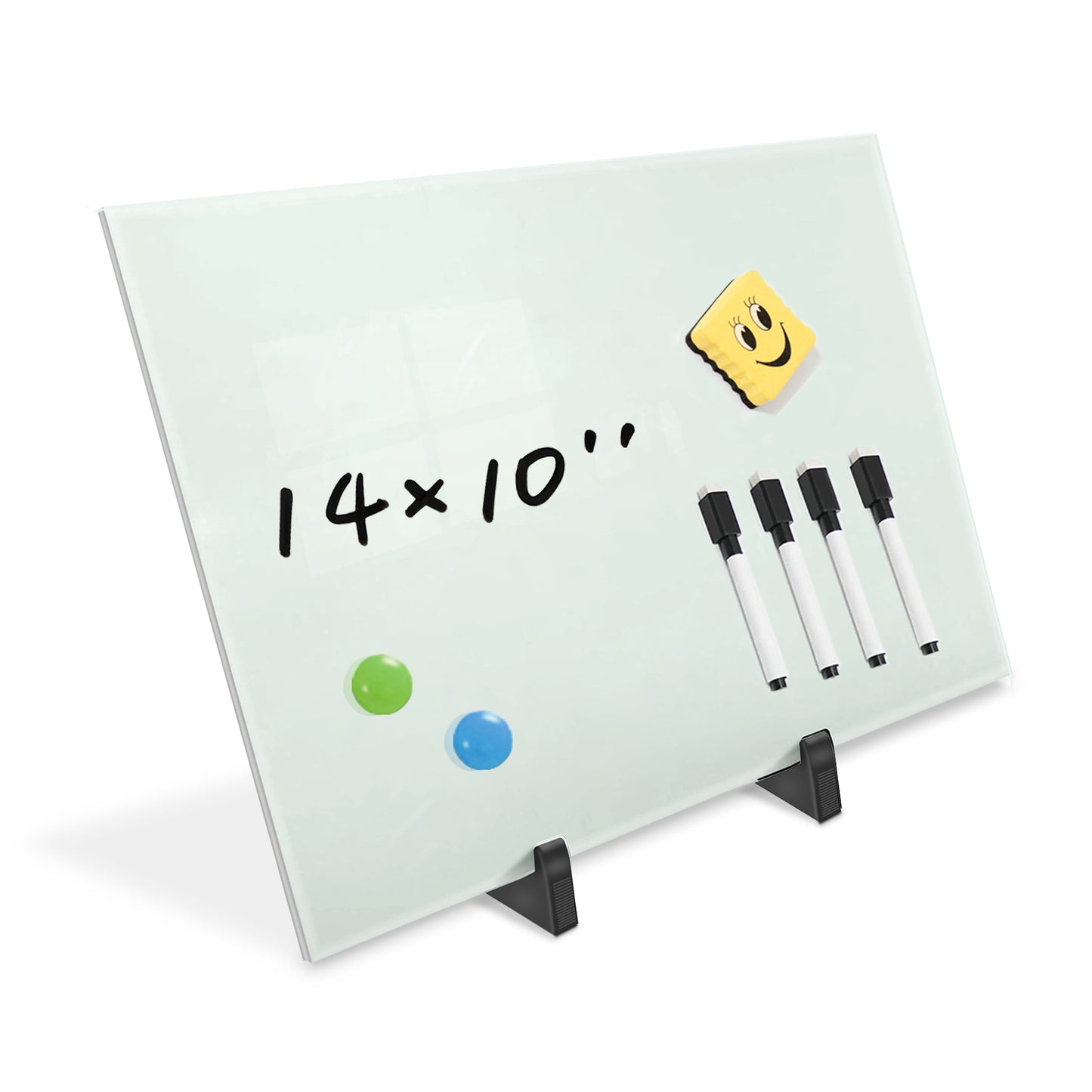 ZHIDIAN Small Glass Dry Erase Board Desktop Easel - 10 x 14 inches