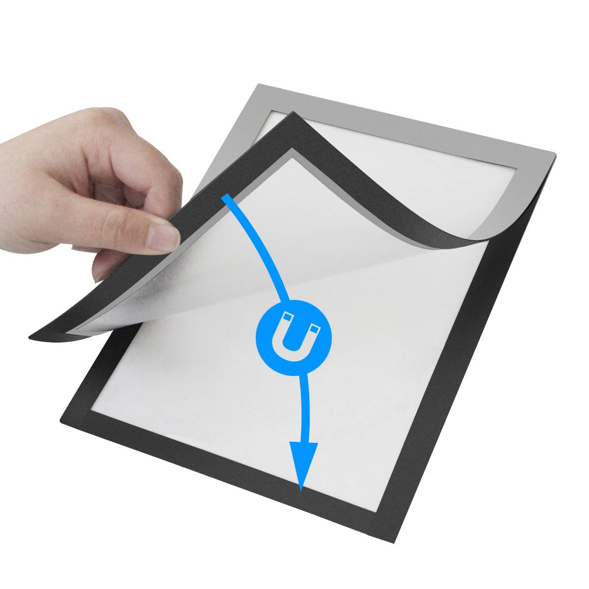 ZHIDIAN Document Sign Holder Silver Pockets with Magnetic Back, 8.5 x 11.6'',12 Pcs