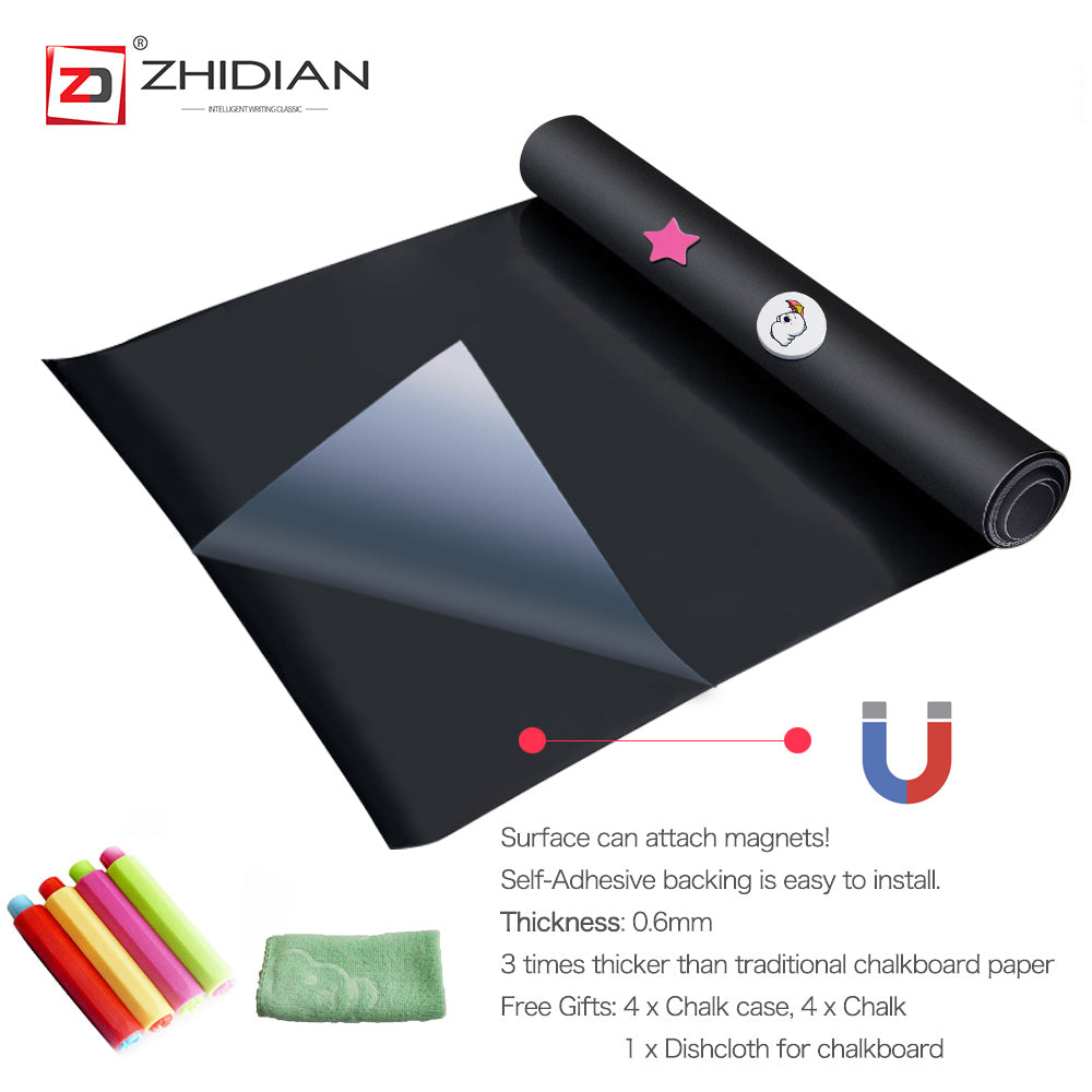 Self-Adhesive & Magnetic Chalkboard for Wall, Peel and Stick Blackboard Roll 48"x36"