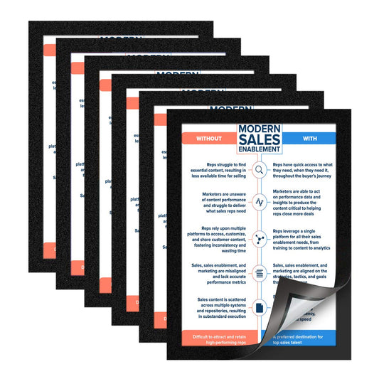 ZHIDIAN Document Sign Holder Black Pockets with Adhesive Back,8.5 x 11.6 Inches,12 Pack