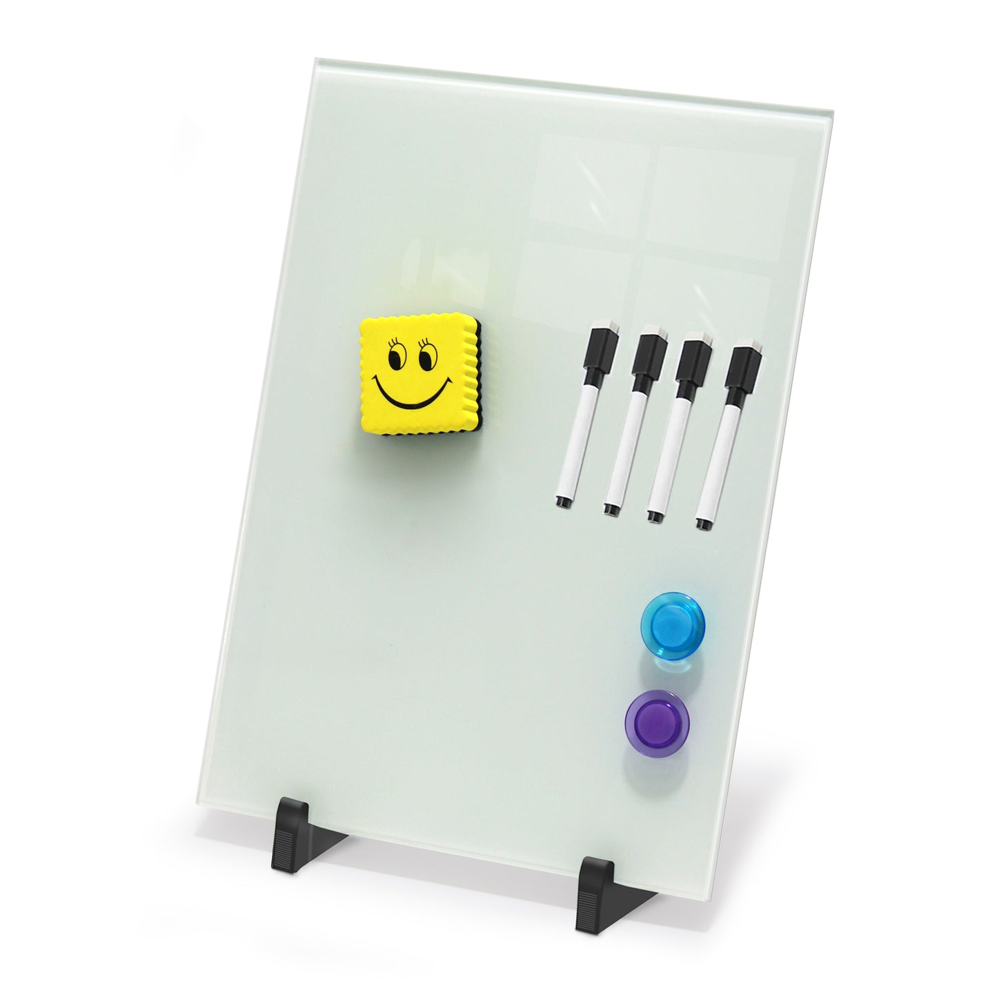 ZHIDIAN Small Glass Dry Erase Board Desktop Easel - 10 x 14 inches