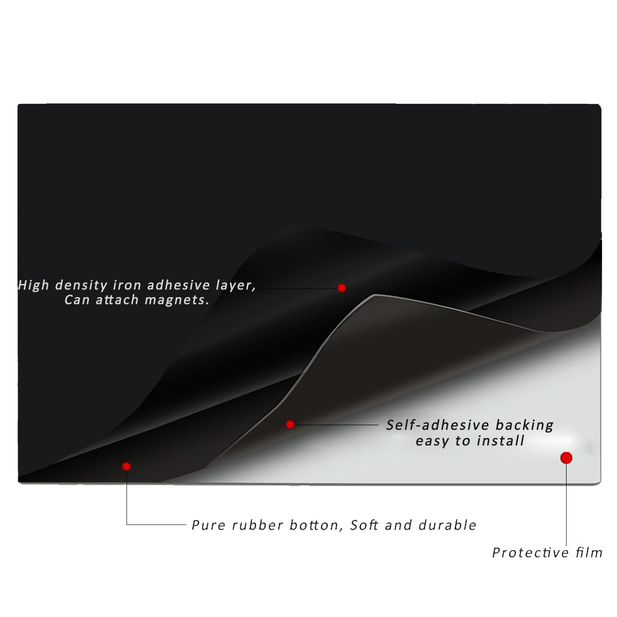 Self-Adhesive & Magnetic Chalkboard for Wall, Peel and Stick Blackboard Roll 48"x36"