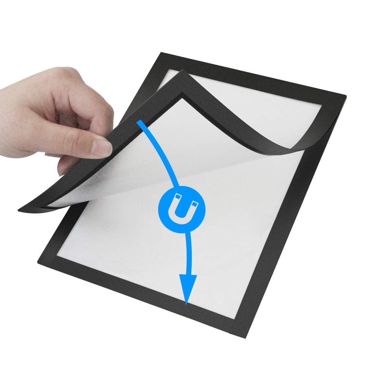 ZHIDIAN Document Sign Holder Black Pockets with Adhesive Back,8.5 x 11.6 Inches,12 Pack