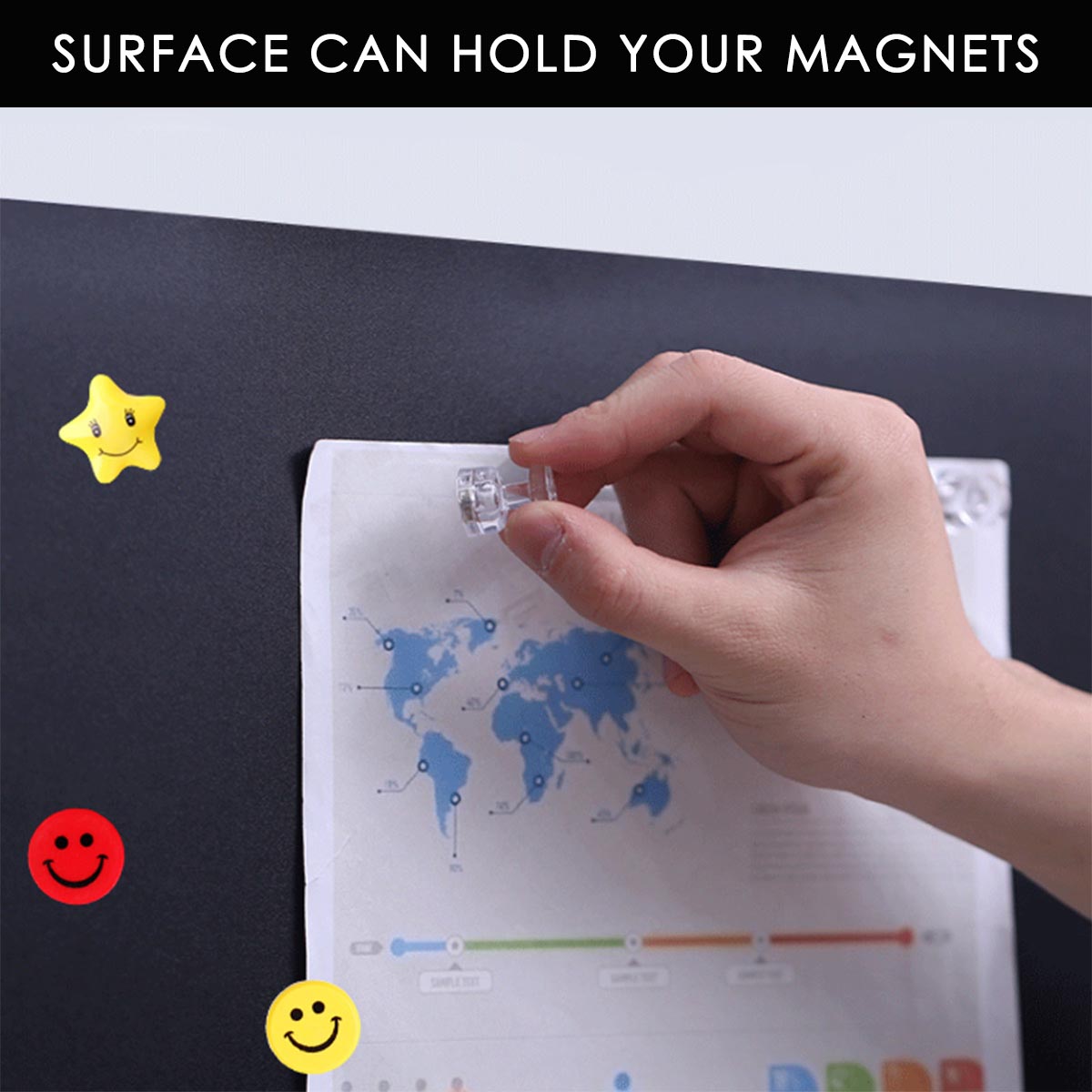 Large Chalkboard Roll, Magnetic Receptive Blackboard for Wall, Non-Adhesive Backing