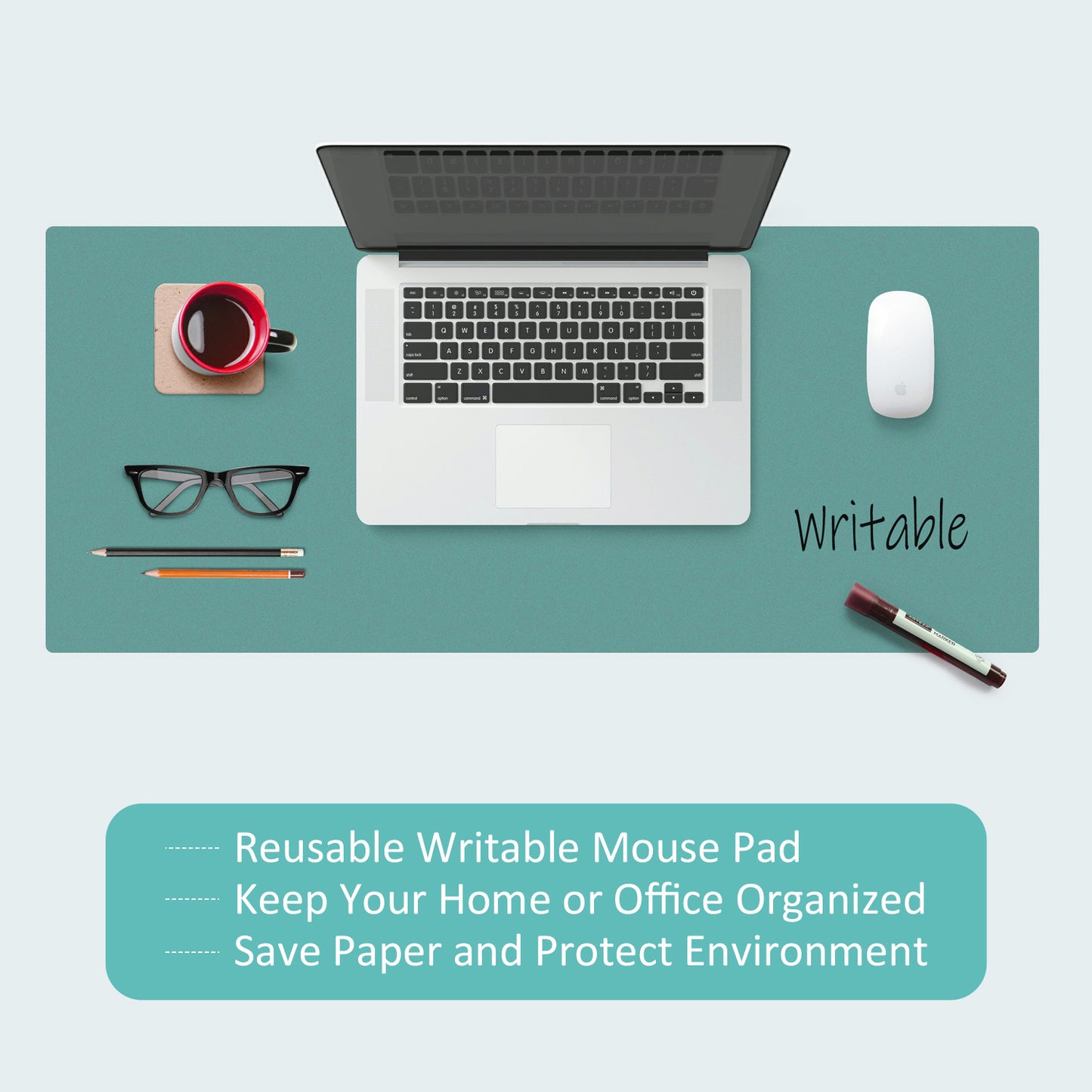 Repeatable dry-wiping writing desk mat, mouse pad, waterproof, multi-color optional