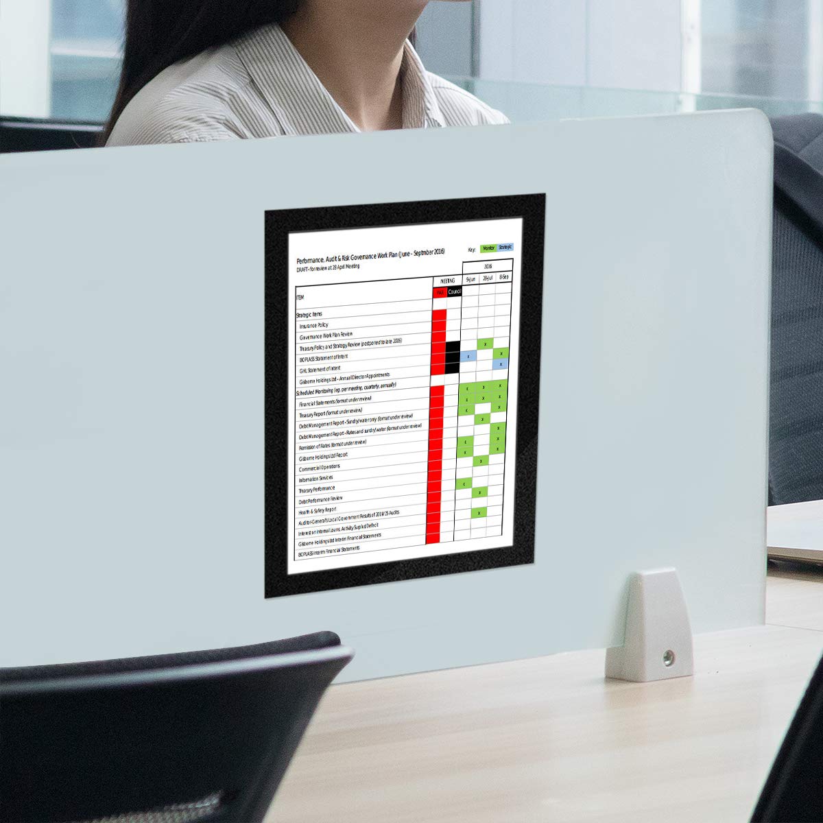 ZHIDIAN Document Sign Holder Black Pockets with Adhesive Back,8.5 x 11.6 Inches,12 Pack