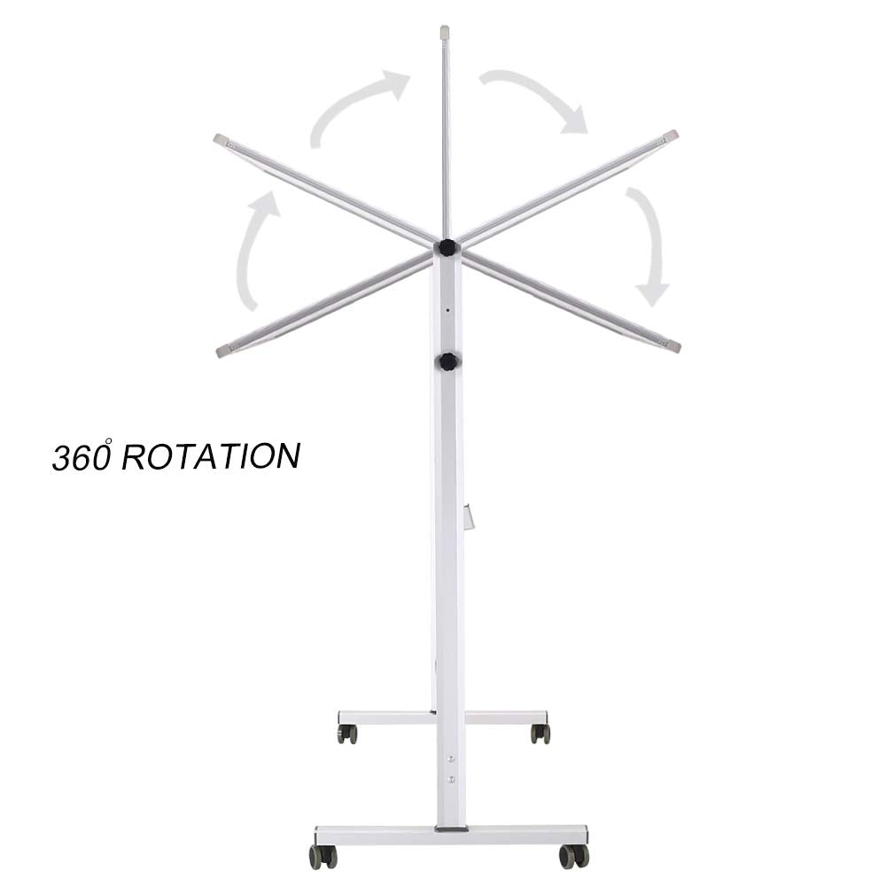 Double-sided Magnetic Mobile Whiteboard with Stand, Height-adjustable & Lockable Wheels, 48" x 36"
