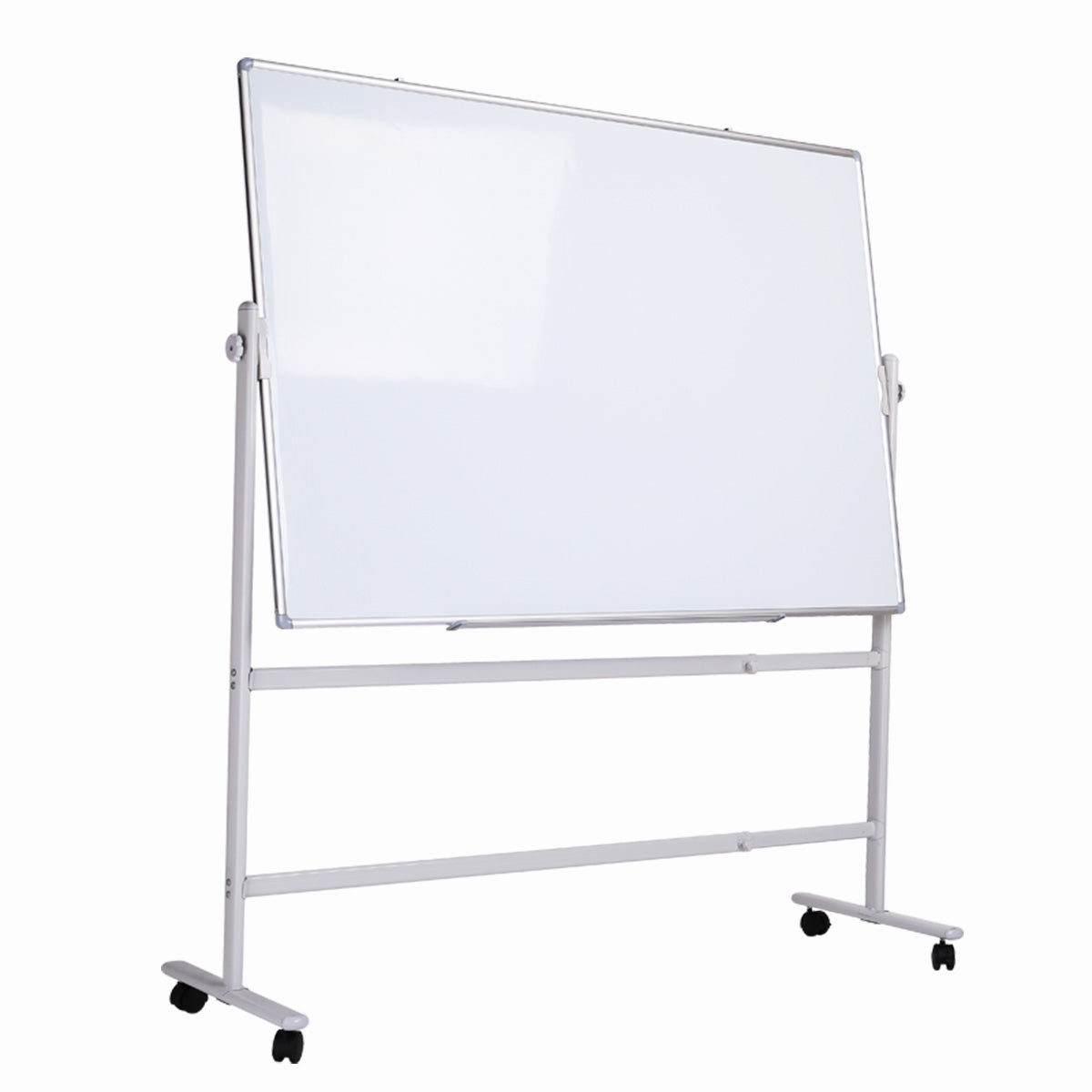 Double-sided Magnetic Mobile Whiteboard with Stand, Height-adjustable & Lockable Wheels, 48" x 36"