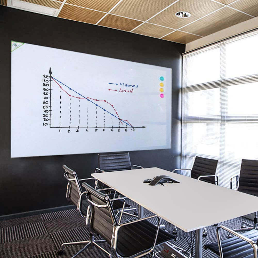 ZHIDIAN Magnetic Whiteboard Sticker, Dry Erase Whiteboard Contact Paper for Wall, Dry-Erase Board Wallpaper for School/Office/Home, Includes 4 Markers, Non-Adhesive Back