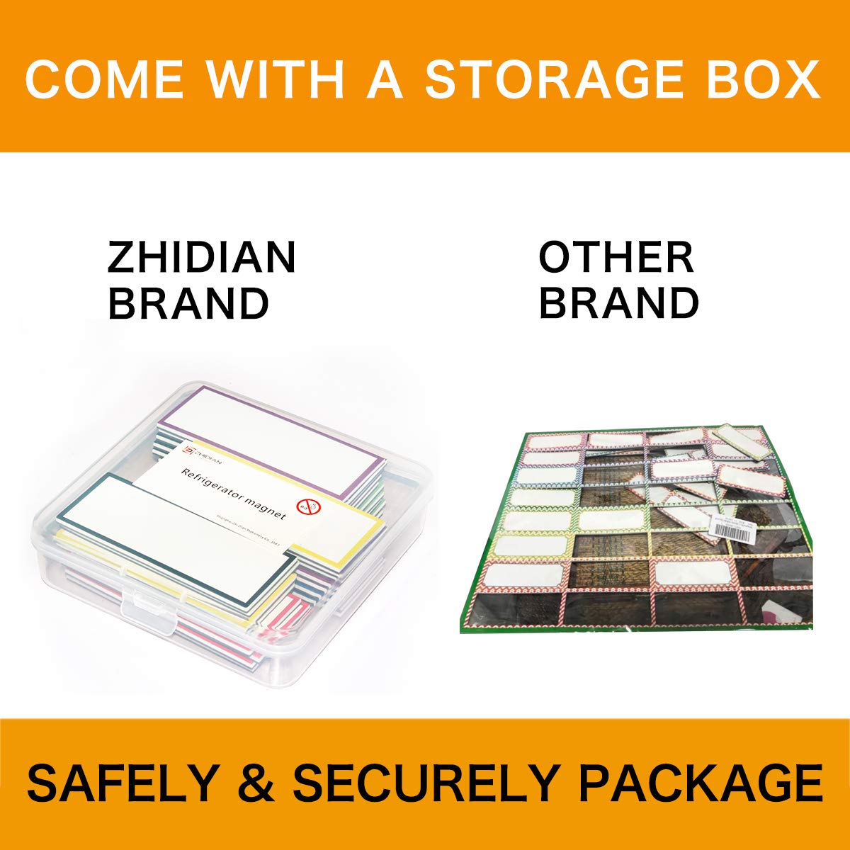 ZHIDIAN Large Magnetic Dry Erase Labels 1.5" x 4", 30-Pcs