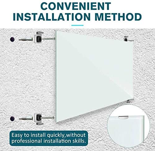 ZHIDIAN Glass Dry Erase Board, Magnetic Tempered Whiteboard for Wall, 4 Markers, 1 Eraser, 4 Magnets