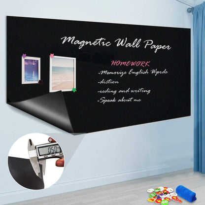 ZHIDIAN Magnetic Chalkboard Sticker for Wall | Non-Adhesive Back Blackboard Contact Paper, Thick and Removable