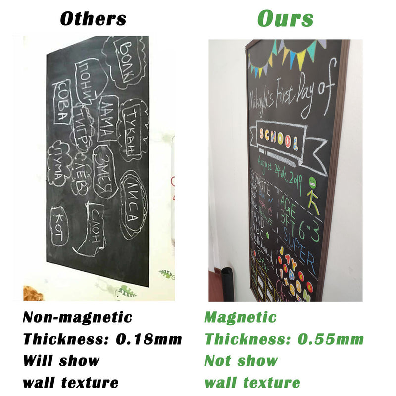 3' and 4‘ Wide (By the Foot) Magnetic Chalkboard Sticker Non-adhesive Backing