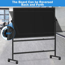 Rolling Chalkboard Double-Sided 60 x 36, Large Magnetic Blakc Dry Erase Board with Stand, Movable Blackboard for Office, School, Home