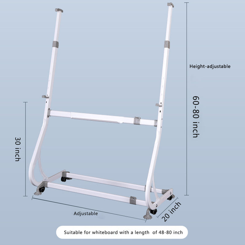 MAXHID Universal Rolling Stand for Whiteboard,Chalkboard,Dry Erase  Board,Durable Adjustable Metal Stand with Lockable Wheels (Color : White)