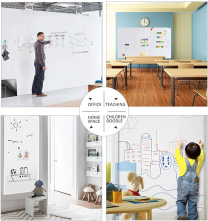 ZHIDIAN 48x36 Inch Magnetic Whiteboard Wall Sticker, Non-Adhesive Removable Dry Erase Decal with 2 Markers & 6 Magnets