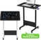 Mobile Standing Desk with Writing Glass, Small Foldable Adjustable Height Desk, Portable Sit Stand Desk Tilting Rolling Laptop Desk Computer Table with Wheels and Drawer, Black