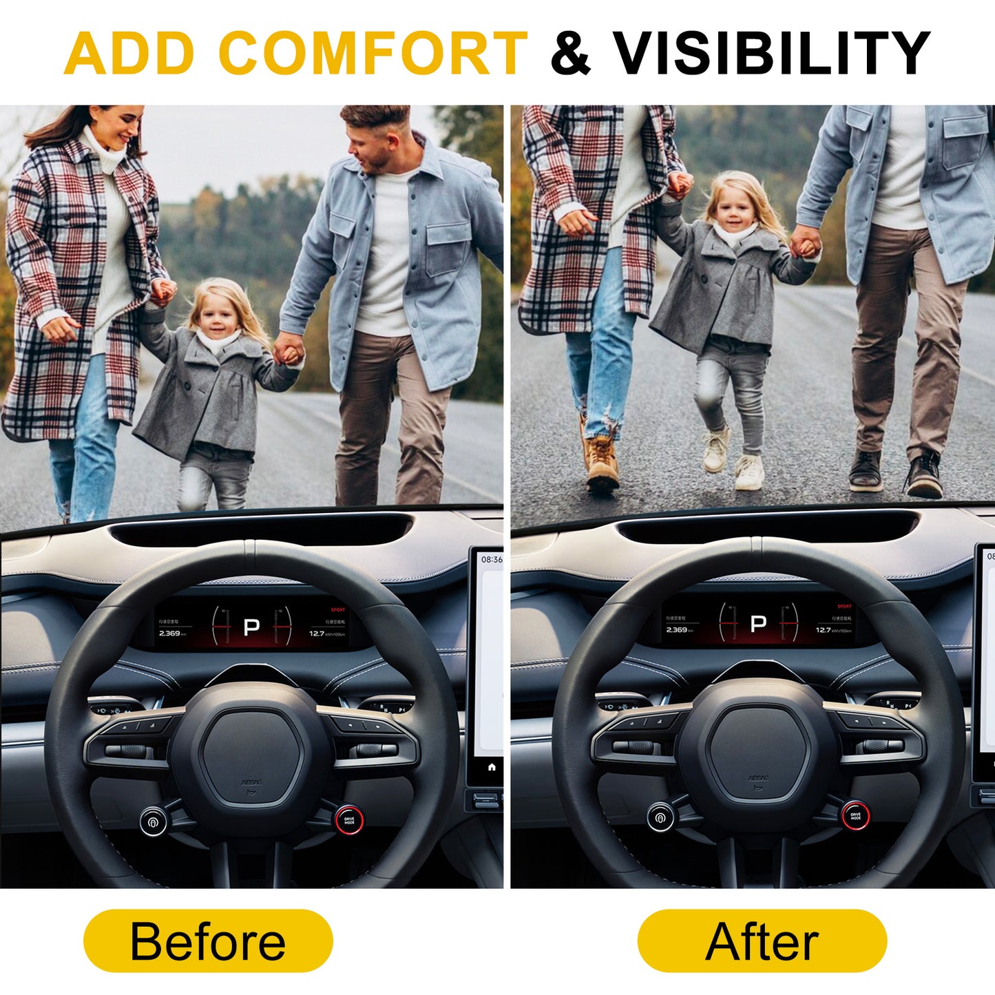 Graphene Car Seat Cushion Lumbar Support Pillow, Comfort Memory Foam Car Cushions for Driving, Sciatica & Lower Back Pain Relief for Auto, Office Chair, Wheelchair