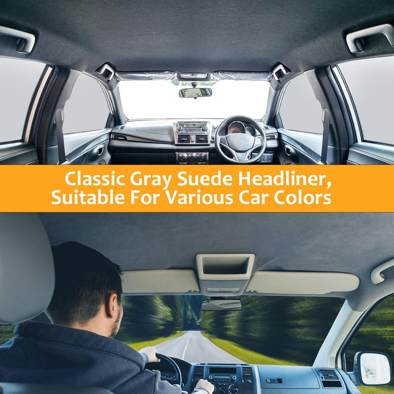 Suede Headliner Fabric with Foam Backing Material - Automotive/Home Micro-Suede Headliner Flame Retardant Fabric for Car Replacement/Repair/DIY, 36x24in