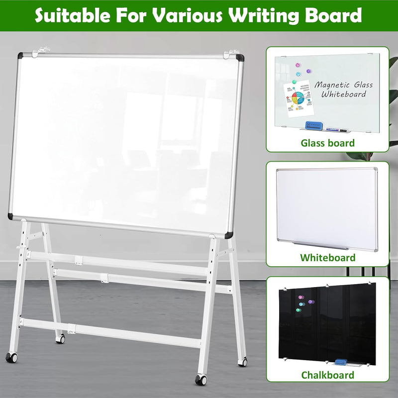ZHDIAN A-Frame Foldable Whiteboard Stand, Height and Width Adjustable, Mobile Stand with Wheels for dry erase board, Chalkboard, Glass Board