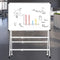 Double-Sided Magnetic Dry Erase Whiteboard Height & Width Adjustable, A-Frame Foldable Stand White Board on Wheels, 48 x 36 Mobile Dry Erase Board